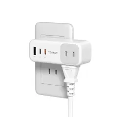 TESSAN USB コンセントタップ 横型デザイン 脱落の悩みを解決 3AC 1*USB-A 2*USB-C たこあしコンセント 3口 0