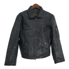ATLAS フランス軍 レザーパイロットジャケット ユーロ ミリタリー ブラック (メンズ 54) 中古 古着 U7925