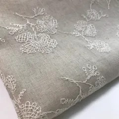 縦100cm×横95cm 刺繍生地 キナリ NO,632
