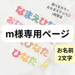 m様専用ページ【1枚お名前2文字】お名前ワッペン|カラフル|アイロン接着|入園入学|刺繍