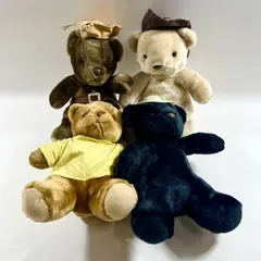 ★ レトロ テディベア くま ぬいぐるみ 4点 まとめ商品 Tシャツ 帽子 麦わら帽子 ストローハット など 現状品