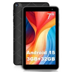 タブレット 7インチ Wi-Fi6モデル Android15 タブレット 5コアCPU 3GB+32GB+512GB拡張 IPSディスプレイ 5GHz Wi-Fi6 電子書籍/WEB閲覧/動画視聴 GPS未対応 PRITOM プリトム (ブラ d888be66
