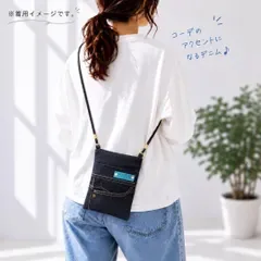 デニムリメイク ショルダーバッグ サコッシュ スマホショルダー ブラック 黒 ハンドメイド 一点物