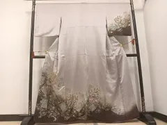 平和屋着物●玉虫金彩 加藤信和 訪問着 螺鈿 几帳唐草文 暈し染め 金銀彩 正絹 逸品 AABN3085ph