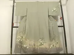 平和屋着物●訪問着 草花文 暈し染め 金彩 正絹 逸品 AABN3087ph