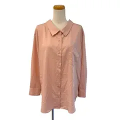 アイテムズ アーバンリサーチ ITEMS URBANRESEARCH シャツ 長袖 レギュラーカラー 胸ポケット オーバーサイズ Free 桃 ピンク /MZ ■GY70