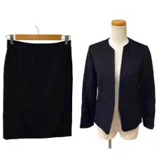 ユナイテッドアローズ A DAY IN THE LIFE UNITED ARROWS スーツ ノーカラージャケット タイトスカート セレモニースーツ セットアップ 38 黒 ブラック /MZ ■GY70