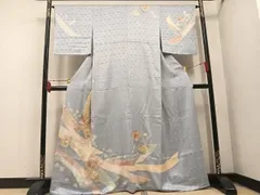 平和屋着物●創業460年・千總 訪問着 絞り 駒刺繍 草花文 金彩 高島屋扱い 正絹 逸品 AABN3098ph