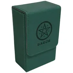 【新品】 Kurop 合成皮革 人工皮革 タロットカードケース デッキボックス 収納BOX マグネット開閉 スタンダードサイズ対応 (格子緑 大サイズ)