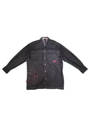 ヴィンテージ 00s エコー(Ecco) エコー・ション(Ecko Function) ブラック デニムシャツ L