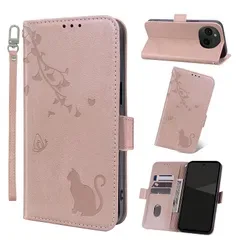 【新品】 Jajaful 対応 AQUOS sense10/9 ケース 手帳型 アクオスセンス10 カバー 軽量 sense9 スマホケース 猫ローズピンク
