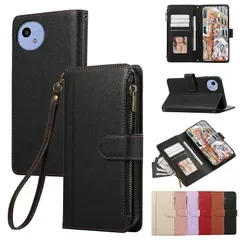 【新品】 KW-LINK 用の AQUOS wish5 ケース 手帳型 アクオスwish5ケース 小銭入れ カード収納 財布型 携帯カバー-ブラック
