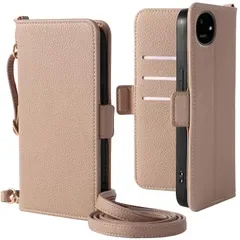 【新品】 Kedic と互換性がある AQUOS wish6 ケース 手帳型 ショルダー アクオスwish6 ケース スマホカバー アプリコット色