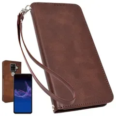 【新品】 シズカウィル AQUOS sense4 plus SH-M16 ケース カバー 手帳型 本革調 レザーケース ダークブラウン 1個入り