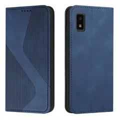 【新品】 アクオス wish3 ケース 手帳型 ウィッシュ docomo SH-53D A302SH 財布型 カバー ワイモバイル 手帳型ケース LODROC スマホケース スタンド機能 カードポケット収納 耐衝撃 - 青