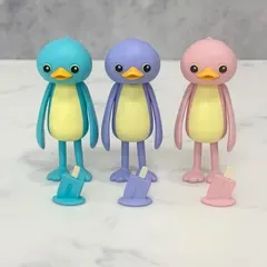 すべてがおしまいになったアヒル マスコットフィギュア 青色アヒルとアイスキャンディー 紫色アヒルとアイスキャンディー桃色アヒルとアイスキャンディー 3点セット