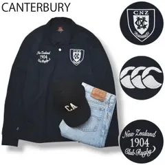 カンタベリー CANTERBURY CNZ 長袖 ラガーシャツ ポロシャツ トレーナー M ネイビー アメカジ スポーツミックス トラッド カジュアル ワッペン ロゴ メンズ