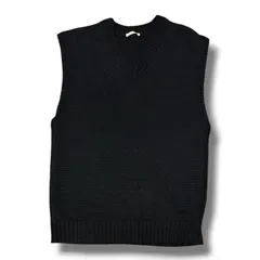 HEUGN Knit Vest Vネックニットベスト セーター ユーゲン KNITWEAR007 ブラック 2 (27482M)