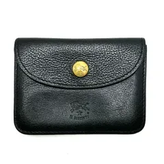 【楠本質店/元住吉】イルビゾンテ ILBISONTE フラップ式コインケース ブラック レザー W10cm x H7.5cm