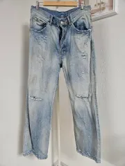 Ancellm - P/Damage Denim Straight 5P Pants