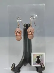 *ピーチムーンストーン&ローズクォーツピアス*