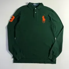 POLO RALPH LAUREN ポロラルフローレン グリーン ビックポニー コットン ロングスリーブ カラーTシャツ