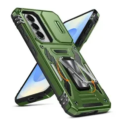 【新品】 mneudedu 対応 Galaxy S26 用の ケース リング 耐衝撃 車載ホルダー対応 カメラ保護 傷防止 米軍MIL規格 ダークグリーン