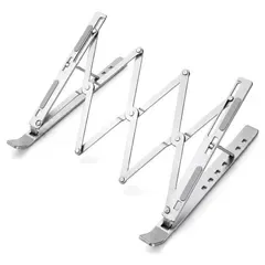 KTEBO Laptop Stand, Width 15-49cm, stepless, compatible with 17 inches, height 5-15cm, 7 steps, aluminum alloy, foldable, anti-slouch, portable