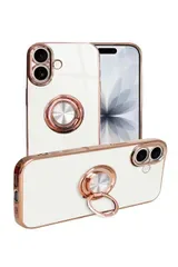 シズカウィル iPhone17用 スマホケース スマホリング グリッティア リング付きケース パールホワイト 1個入り 0