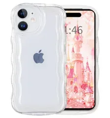 Cninyck スマホケース 対応 iPhone 17 用 ケース 可愛い おしゃれ 波状フレーム いphone17 用 あいふおん17ケース クリア 0