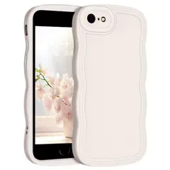 GUAGUA iPhoneSe ウェーブ ケース iPhone7 8 いPhone SE 7 8 ケース うねうね 可愛い se第2世代 se第3世代人気 スマホケース ソフトTPU バンパー 耐衝撃 超軽量 薄型 滑り止め ワイヤレス充電対応 ストラップ 0