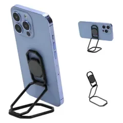 GUSTEKスマホリング スタンド 360°回転 折りたたみ 薄型 落下防止 iPhone/Android対応 ブラック 0