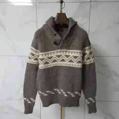 95 ) HAZZYS メンズ ノルディック ショールカラー ニット