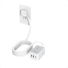 TESSAN 延長コード 5m 薄型 長い 電源タップ usb 3個AC 1個タイプC 2個タイプA たこあしコンセント 0