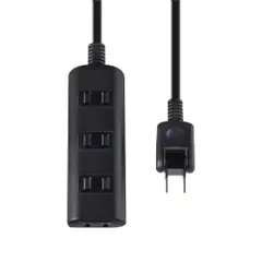 エルパ(ELPA) 扉付タップラン 電源タップ 延長コード 125V 3m 4個口 ブラック WBT-N4030B(BK) 0