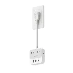 TESSAN 延長コード 20cm 超薄型 (8-in-1, 20W PD) usb コンセントタップ 電源タップ usb付き たこあしコンセント 0