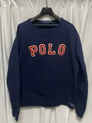 no 263 POLO RALPH LAUREN ポロラルフローレン ロゴパッチ 裏起毛パーカー ネイビー XXL 状態良し