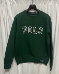 no 262 POLO RALPH LAUREN ポロラルフローレン ロゴパッチ 裏起毛パーカー ダークグリーン XXL 状態良し