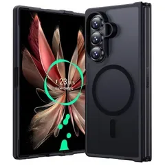 【新品】 Aunote Galaxy Fold7 用 ケース MagSafe に対応 耐衝撃 レンズ保護 耐久性 黄ばみなし 指紋防止 ワイヤレス充電対応 Galaxyフォールド7 用 ケース マグネット 半透明 ブラック