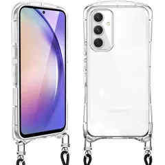 【新品】 Loodoomo Galaxy A54 用の ケース ショルダー クリア SC-53D SCG21 スマホケース 耐衝撃 カバー 肩掛け(クリア)