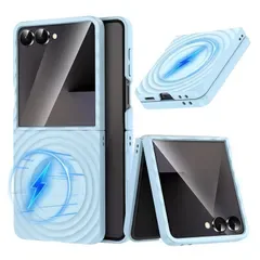 【新品】 CMYFPOFL 対応 Galaxy Z Flip7 用の ケース 薄型 軽量 マグネット搭載 Magnetic 対応 青