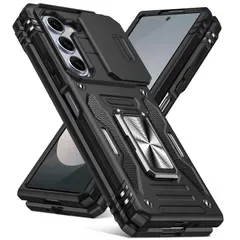 【新品】 PNEWQNE Galaxy Z Fold6 5G 用ケース リング付き 衝撃吸収 耐衝撃 スタンド機能 米軍MIL規格 ギャラクシーゼット フォールド6 ケース 全面保護 360°回転 滑り落ちにくい 人気 おしゃれ 携帯カバー 黒 WY95-19