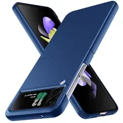 【新品】 WACJOSD 対応 Galaxy Z Flip 4 用の ケース リング 耐衝撃 PC 薄型 おしゃれ カメラ保護 軽量 Galaxy 青