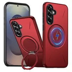 【新品】 MPHSZJEO 対応 Galaxy A36 5G 用ケース リング付き Magnetic 耐衝撃 スタンド機能 内蔵スタンド付き レッド