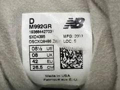 New Balance ニューバランス 992 Gray グレー スニーカー M992GR 26.5cm