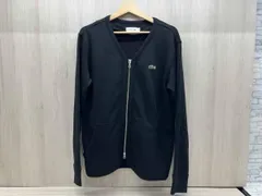 通年 LACOSTE ラコステ カーディガン スウェット ジップ ロゴワッペン ブラック US:S