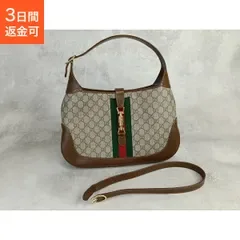 グッチ ジャッキー 美品 GUCCI ショルダーバッグ ジャッキー ブラウン/ベージュ 636710