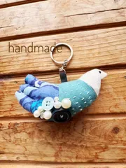ハンドメイド 鳥さんマスコット キーホルダー