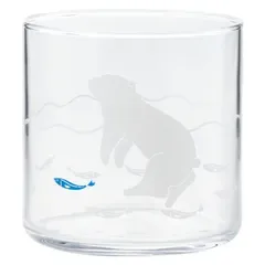 新品 かわいい食器「 北極 」 しろくま泳ぐ ガラス蕎麦ちょこ グラス 約300ml SAN3642-1
