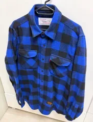 UNDER AIR パデッド CHECK シャツ ブルーブラック M